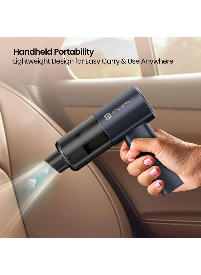 بورترونيكس Portronics Mopcop Pro 2-in-1 Vacuum Cleaner & Air Blower, 10000Pa Powerful Suction, Handheld Cordless Design, Rechargeable Battery, Brushless DC Motor, Low Noise, for Car, Home, Appliances Cleaning - Image 3